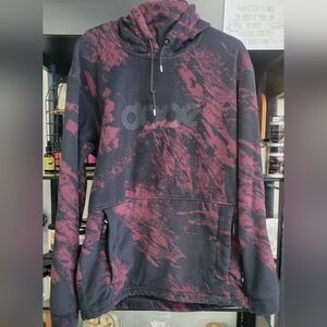 DOPE Men's Black and Maroon Hoodie